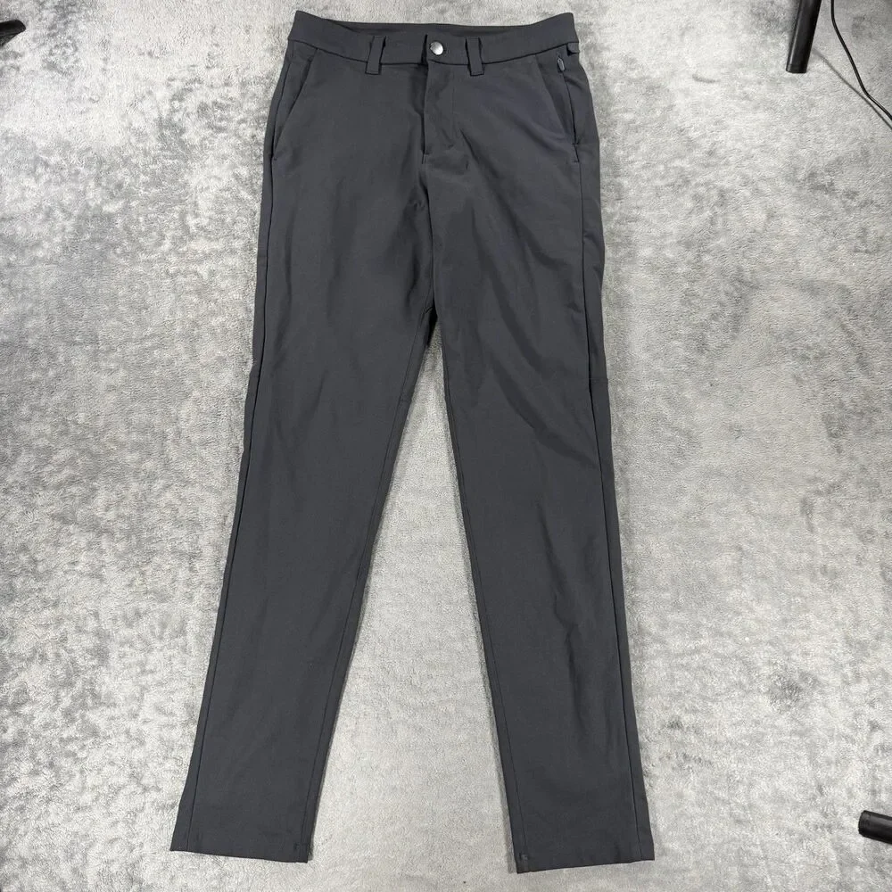 Lululemon Commission Pant Slim Warpstreme 32 Black Performance Chino Pants 28x32